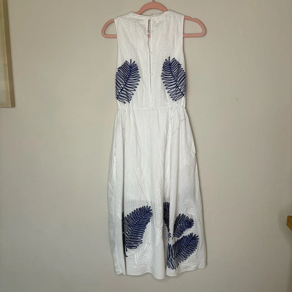 Tanya Taylor White & Blue Eyelet Dress - Picture 5 of 7
